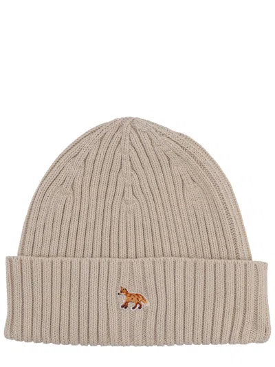 Maison Kitsuné Baby Fox Beanie In Neutral