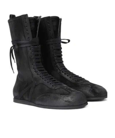 Ann Demeulemeester Fides High-top Boxing Sneakers In Black