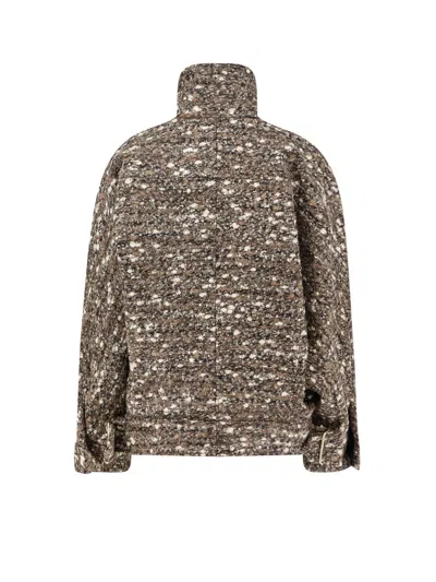 Darkpark Celine Boucle Aviator Bomber Coat In Multi