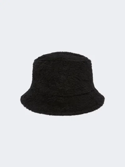 Max Mara Reversible Camel And Teddy Fabric Cloche Hat In Black