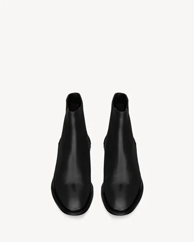 Saint Laurent Adrien Box Leather Chelsea Boots In Black