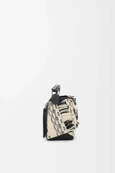 Loewe X Albers Puzzle Small Fringe Shoulder Bag In Woven Textile In Multi