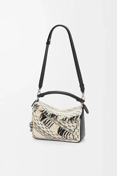 Loewe X Albers Puzzle Small Fringe Shoulder Bag In Woven Textile In Multi