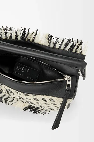 Loewe X Albers Puzzle Small Fringe Shoulder Bag In Woven Textile In Multi