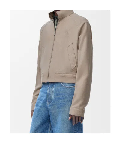 Loewe Wool And Cashmere Zip-up Jacket In Brown