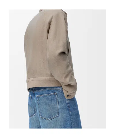 Loewe Wool And Cashmere Zip-up Jacket In Brown