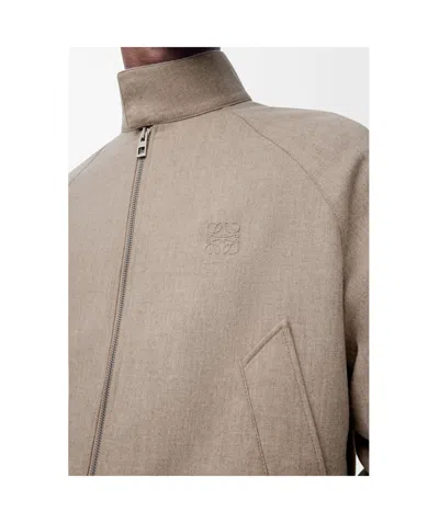 Loewe Wool And Cashmere Zip-up Jacket In Brown
