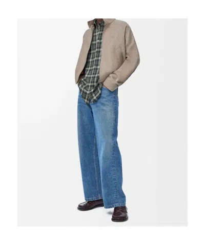 Loewe Wool And Cashmere Zip-up Jacket In Brown