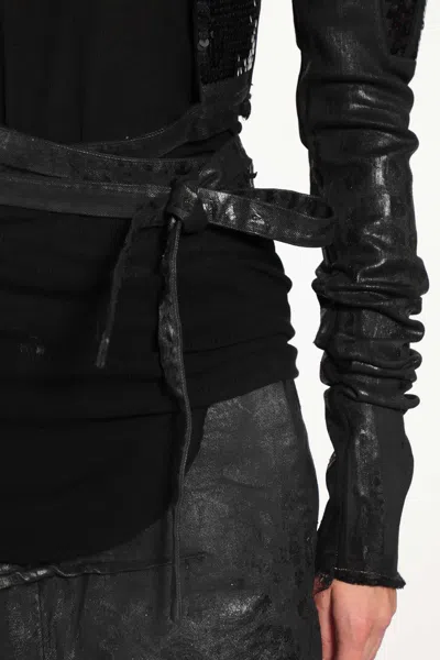 Rick Owens Sequin-embellished Denim Jacket In Black