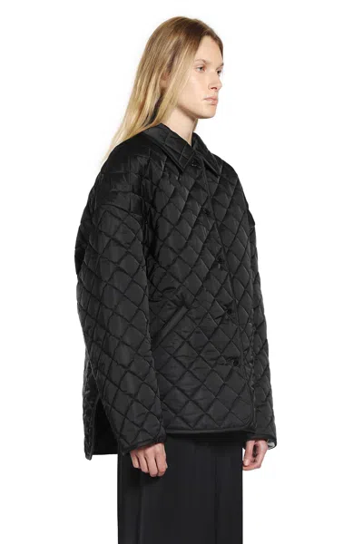Totême Quilted Jacket Collared Neck Long Sleeves In Black