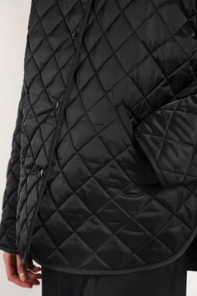 Totême Quilted Jacket Collared Neck Long Sleeves In Black