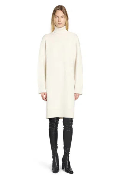 Totême Turtleneck Midi Knitted Dress In Neutral