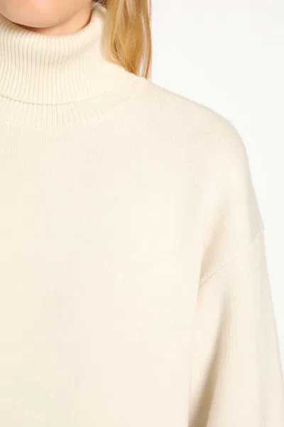Totême Turtleneck Midi Knitted Dress In Neutral