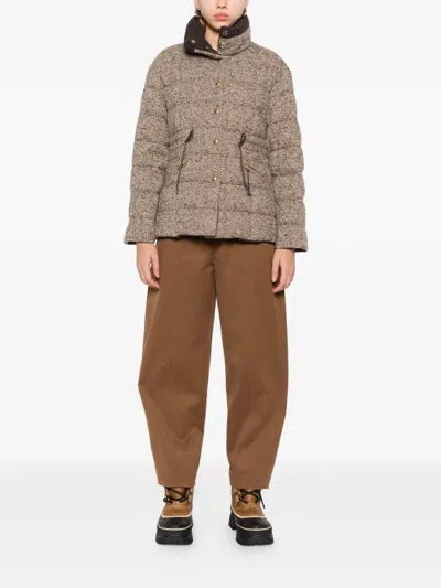 Moncler Antigony Quilted Wool-twill Down Jacket In Brown