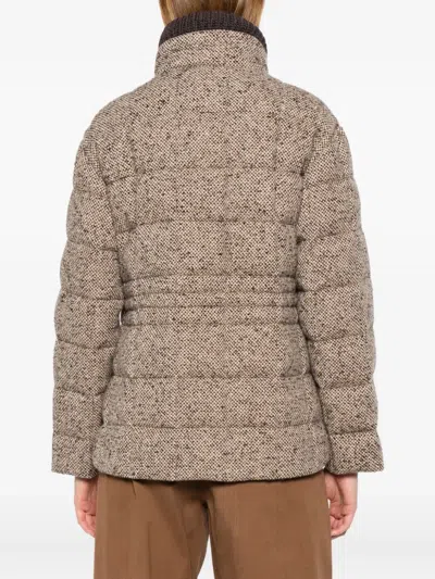 Moncler Antigony Quilted Wool-twill Down Jacket In Brown