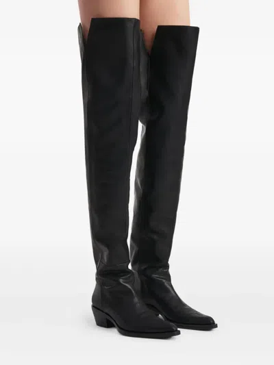 Khaite Clive 35 Leather Over-the-knee Boots In Black