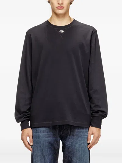 Diesel T-madjust-ls-tr Long Sleeved T-shirt In Black