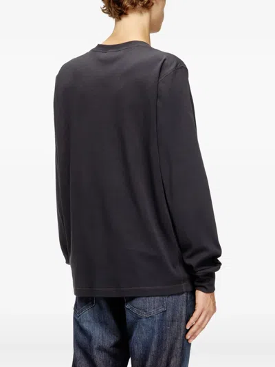 Diesel T-madjust-ls-tr Long Sleeved T-shirt In Black