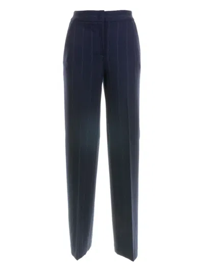 Via Masini 80 Pinstripe Pants In Blue