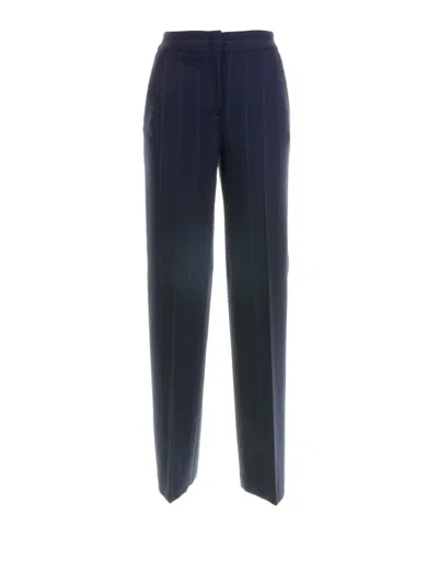 Via Masini 80 Pinstripe Pants In Blue