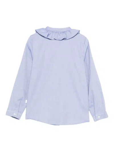Il Gufo Ruffled-collar Blouse In Blue