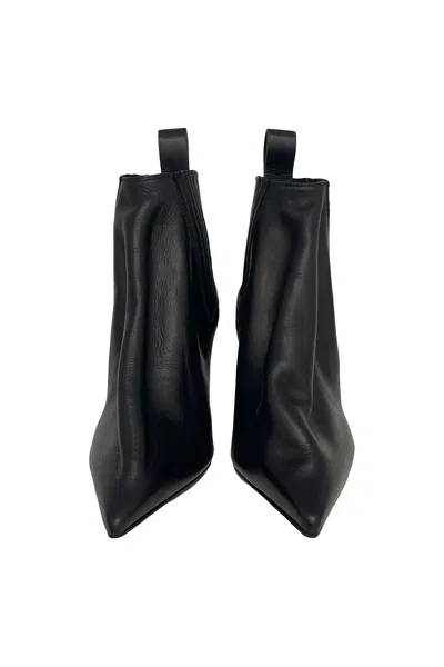 Rick Owens Ankle Boot With Pointed Toe And Sculptural Heel In Black