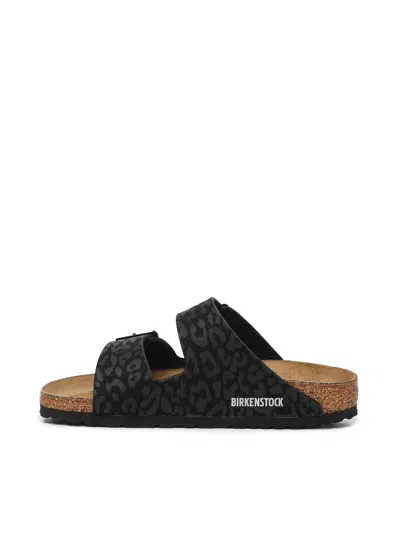 Birkenstock Arizona Sandals With Leopard Print In Black