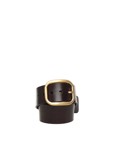 Loewe Soft Rounded Leather Belt In Brown