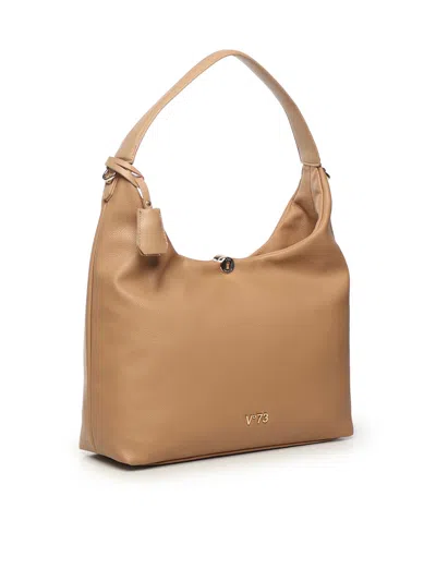 V73 Keira Curved-handle Shoulder Bag In Brown
