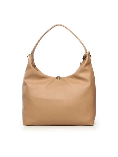 V73 Keira Curved-handle Shoulder Bag In Brown
