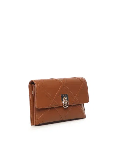 V73 Bridget Clasp-fastening Clutch Bag In Brown
