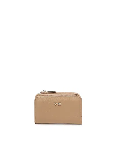 V73 Zip-closure Logo Wallet In Neutral