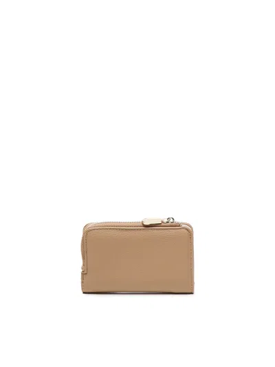 V73 Zip-closure Logo Wallet In Neutral