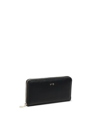V73 Zip-around Wallet In Black