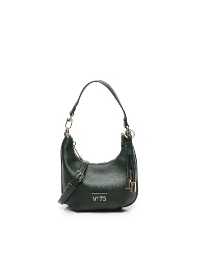 V73 Zip-fastening Half-moon Shoulder Bag In Green