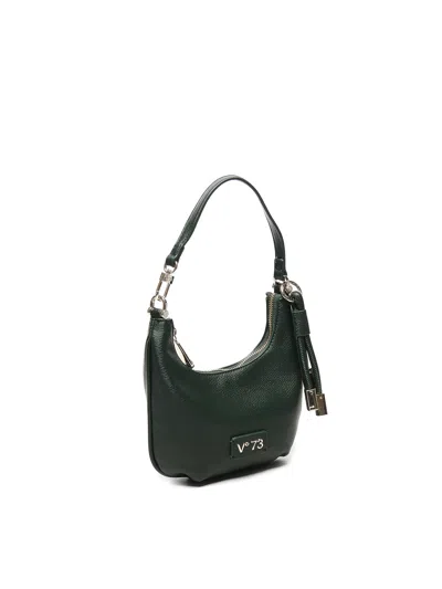 V73 Zip-fastening Half-moon Shoulder Bag In Green
