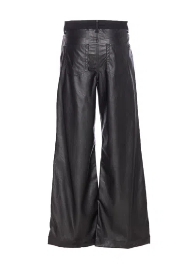 Liu •jo Wide Leg Faux Leather Trousers With Pockets In Black