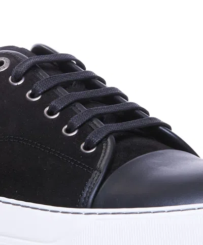 Lanvin Black Sneakers With Toe Cap In Black