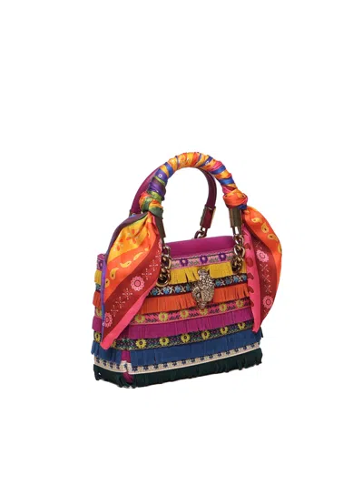 Kurt Geiger Square Mini Kensington Embellished Top Handle Bag In Multi