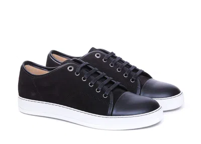 Lanvin Black Sneakers With Toe Cap In Black