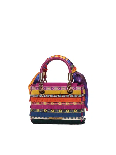 Kurt Geiger Square Mini Kensington Embellished Top Handle Bag In Multi