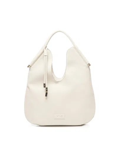 V73 Curved-handle Tote Bag In White