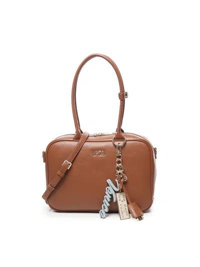 V73 Top-handle Shoulder Bag In Brown