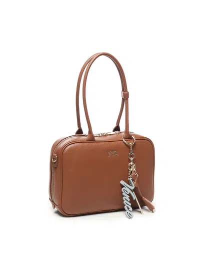 V73 Top-handle Shoulder Bag In Brown