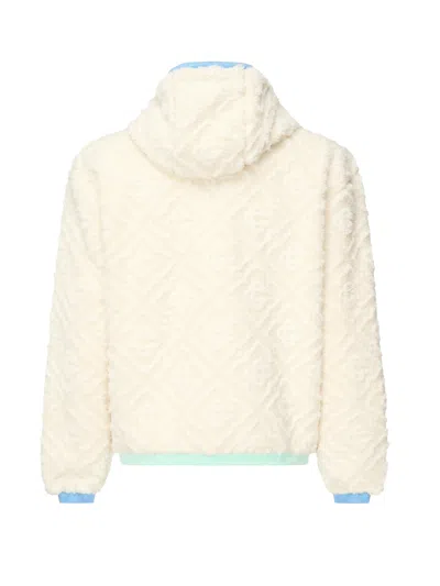 Casablanca Men Beige Jacket With All-over Monogram And Fixed Hood In Fabric Man In Neutral