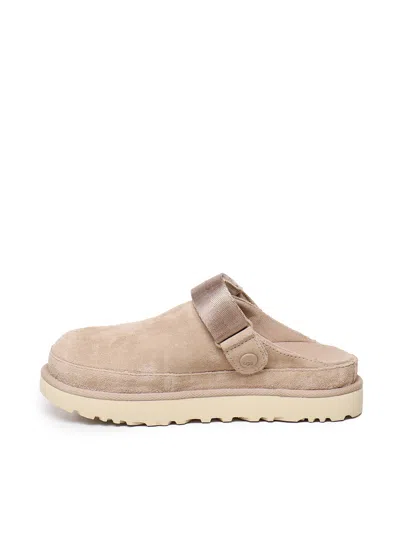Ugg Sand Goldenstar Suede Mules In Neutral