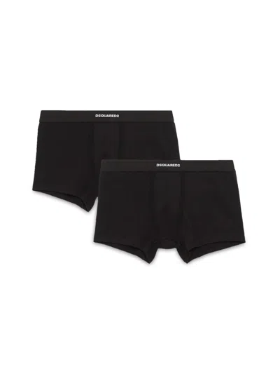 Dsquared2 Pack Of Two Boxers In Black