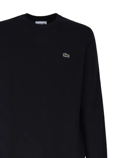 Lacoste Logo Patch Sweater Sweaters And Cardigans Blue In Black