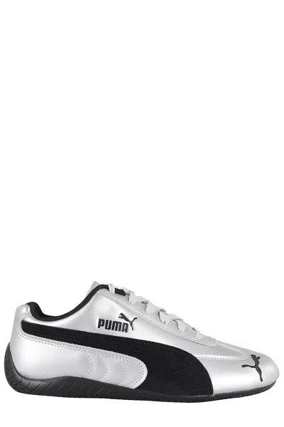 Puma Speedcat Silver Coloreed Sneakers With Logo Print On The Side And Logo Lettering On The Side In Leat In Silver