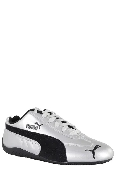 Puma Speedcat Silver Coloreed Sneakers With Logo Print On The Side And Logo Lettering On The Side In Leat In Silver